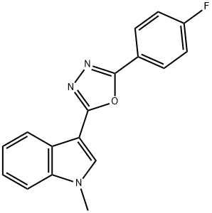 1H-Indole,3-[5-(4-fluorophenyl)-1,3,4-oxadiazol-2-yl]-1-methyl-(9CI) 结构式