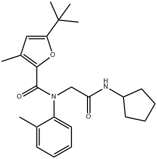 2-Furancarboxamide,N-[2-(cyclopentylamino)-2-oxoethyl]-5-(1,1-dimethylethyl)-3-methyl-N-(2-methylphenyl)-(9CI) 结构式