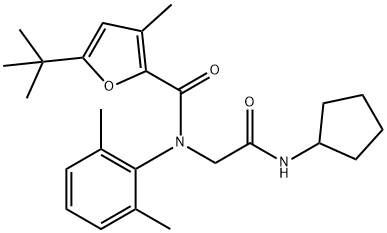 2-Furancarboxamide,N-[2-(cyclopentylamino)-2-oxoethyl]-5-(1,1-dimethylethyl)-N-(2,6-dimethylphenyl)-3-methyl-(9CI) 结构式