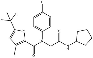 2-Furancarboxamide,N-[2-(cyclopentylamino)-2-oxoethyl]-5-(1,1-dimethylethyl)-N-(4-fluorophenyl)-3-methyl-(9CI) 结构式