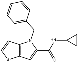 4H-Thieno[3,2-b]pyrrole-5-carboxamide,N-cyclopropyl-4-(phenylmethyl)-(9CI) 结构式