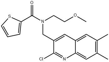 2-Thiophenecarboxamide,N-[(2-chloro-6,7-dimethyl-3-quinolinyl)methyl]-N-(2-methoxyethyl)-(9CI) 结构式