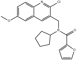 2-Furancarboxamide,N-[(2-chloro-6-methoxy-3-quinolinyl)methyl]-N-cyclopentyl-(9CI) 结构式