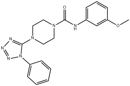 1-Piperazinecarboxamide,N-(3-methoxyphenyl)-4-(1-phenyl-1H-tetrazol-5-yl)-(9CI) 结构式