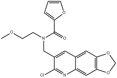 2-Furancarboxamide,N-[(6-chloro-1,3-dioxolo[4,5-g]quinolin-7-yl)methyl]-N-(2-methoxyethyl)-(9CI) 结构式