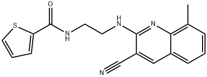 2-Thiophenecarboxamide,N-[2-[(3-cyano-8-methyl-2-quinolinyl)amino]ethyl]-(9CI) 结构式