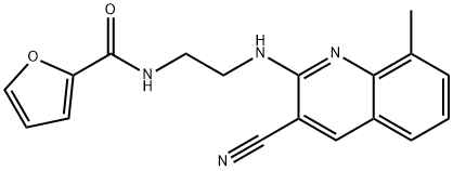2-Furancarboxamide,N-[2-[(3-cyano-8-methyl-2-quinolinyl)amino]ethyl]-(9CI) 结构式