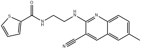 2-Thiophenecarboxamide,N-[2-[(3-cyano-6-methyl-2-quinolinyl)amino]ethyl]-(9CI) 结构式