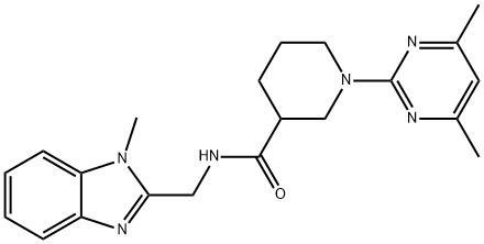 3-Piperidinecarboxamide,1-(4,6-dimethyl-2-pyrimidinyl)-N-[(1-methyl-1H-benzimidazol-2-yl)methyl]-(9CI) 结构式