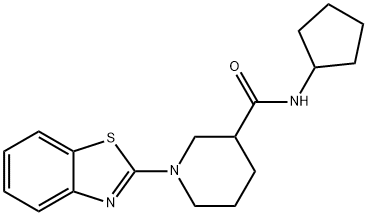 3-Piperidinecarboxamide,1-(2-benzothiazolyl)-N-cyclopentyl-(9CI) 结构式