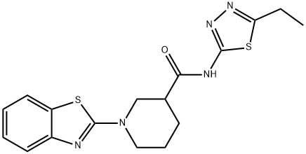 3-Piperidinecarboxamide,1-(2-benzothiazolyl)-N-(5-ethyl-1,3,4-thiadiazol-2-yl)-(9CI) 结构式