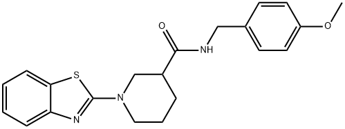 3-Piperidinecarboxamide,1-(2-benzothiazolyl)-N-[(4-methoxyphenyl)methyl]-(9CI) 结构式