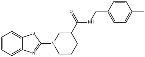 3-Piperidinecarboxamide,1-(2-benzothiazolyl)-N-[(4-methylphenyl)methyl]-(9CI) 结构式