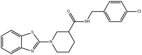 3-Piperidinecarboxamide,1-(2-benzothiazolyl)-N-[(4-chlorophenyl)methyl]-(9CI) 结构式