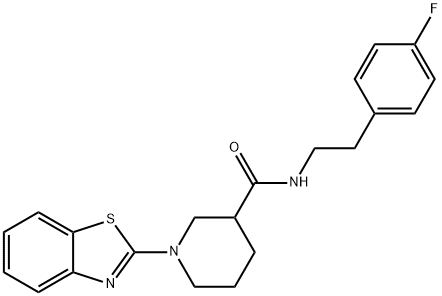 3-Piperidinecarboxamide,1-(2-benzothiazolyl)-N-[2-(4-fluorophenyl)ethyl]-(9CI) 结构式