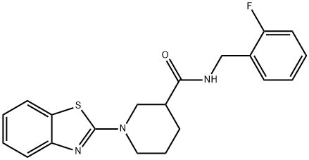 3-Piperidinecarboxamide,1-(2-benzothiazolyl)-N-[(2-fluorophenyl)methyl]-(9CI) 结构式