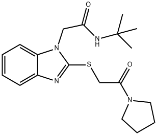 1H-Benzimidazole-1-acetamide,N-(1,1-dimethylethyl)-2-[[2-oxo-2-(1-pyrrolidinyl)ethyl]thio]-(9CI) 结构式