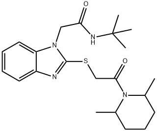 1H-Benzimidazole-1-acetamide,N-(1,1-dimethylethyl)-2-[[2-(2,6-dimethyl-1-piperidinyl)-2-oxoethyl]thio]-(9CI) 结构式