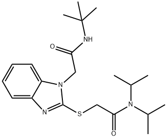 1H-Benzimidazole-1-acetamide,2-[[2-[bis(1-methylethyl)amino]-2-oxoethyl]thio]-N-(1,1-dimethylethyl)-(9CI) 结构式