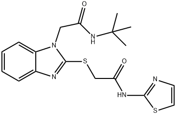1H-Benzimidazole-1-acetamide,N-(1,1-dimethylethyl)-2-[[2-oxo-2-(2-thiazolylamino)ethyl]thio]-(9CI) 结构式