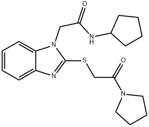 1H-Benzimidazole-1-acetamide,N-cyclopentyl-2-[[2-oxo-2-(1-pyrrolidinyl)ethyl]thio]-(9CI) 结构式