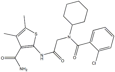 3-Thiophenecarboxamide,2-[[[(2-chlorobenzoyl)cyclohexylamino]acetyl]amino]-4,5-dimethyl-(9CI) 结构式