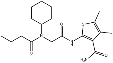 3-Thiophenecarboxamide,2-[[[cyclohexyl(1-oxobutyl)amino]acetyl]amino]-4,5-dimethyl-(9CI) 结构式