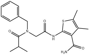 3-Thiophenecarboxamide,4,5-dimethyl-2-[[[(2-methyl-1-oxopropyl)(phenylmethyl)amino]acetyl]amino]-(9CI) 结构式