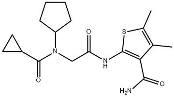 3-Thiophenecarboxamide,2-[[[cyclopentyl(cyclopropylcarbonyl)amino]acetyl]amino]-4,5-dimethyl-(9CI) 结构式