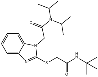 1H-Benzimidazole-1-acetamide,2-[[2-[(1,1-dimethylethyl)amino]-2-oxoethyl]thio]-N,N-bis(1-methylethyl)-(9CI) 结构式