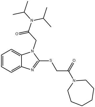 1H-Benzimidazole-1-acetamide,2-[[2-(hexahydro-1H-azepin-1-yl)-2-oxoethyl]thio]-N,N-bis(1-methylethyl)-(9CI) 结构式