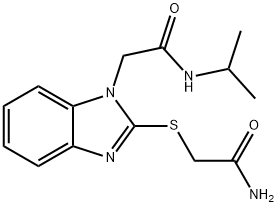 1H-Benzimidazole-1-acetamide,2-[(2-amino-2-oxoethyl)thio]-N-(1-methylethyl)-(9CI) 结构式