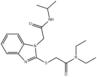 1H-Benzimidazole-1-acetamide,2-[[2-(diethylamino)-2-oxoethyl]thio]-N-(1-methylethyl)-(9CI) 结构式