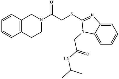 1H-Benzimidazole-1-acetamide,2-[[2-(3,4-dihydro-2(1H)-isoquinolinyl)-2-oxoethyl]thio]-N-(1-methylethyl)-(9CI) 结构式