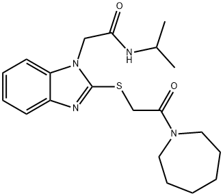 1H-Benzimidazole-1-acetamide,2-[[2-(hexahydro-1H-azepin-1-yl)-2-oxoethyl]thio]-N-(1-methylethyl)-(9CI) 结构式