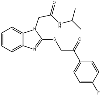1H-Benzimidazole-1-acetamide,2-[[2-(4-fluorophenyl)-2-oxoethyl]thio]-N-(1-methylethyl)-(9CI) 结构式