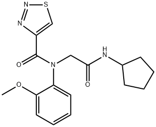 1,2,3-Thiadiazole-4-carboxamide,N-[2-(cyclopentylamino)-2-oxoethyl]-N-(2-methoxyphenyl)-(9CI) 结构式