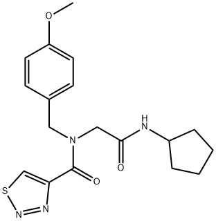 1,2,3-Thiadiazole-4-carboxamide,N-[2-(cyclopentylamino)-2-oxoethyl]-N-[(4-methoxyphenyl)methyl]-(9CI) 结构式