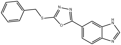 1H-Benzimidazole,5-[5-[(phenylmethyl)thio]-1,3,4-oxadiazol-2-yl]-(9CI) 结构式