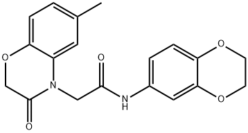 4H-1,4-Benzoxazine-4-acetamide,N-(2,3-dihydro-1,4-benzodioxin-6-yl)-2,3-dihydro-6-methyl-3-oxo-(9CI) 结构式