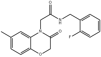 4H-1,4-Benzoxazine-4-acetamide,N-[(2-fluorophenyl)methyl]-2,3-dihydro-6-methyl-3-oxo-(9CI) 结构式