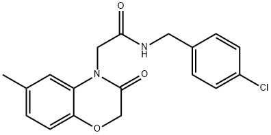 4H-1,4-Benzoxazine-4-acetamide,N-[(4-chlorophenyl)methyl]-2,3-dihydro-6-methyl-3-oxo-(9CI) 结构式