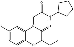 4H-1,4-Benzoxazine-4-acetamide,N-cyclopentyl-2-ethyl-2,3-dihydro-6-methyl-3-oxo-(9CI) 结构式