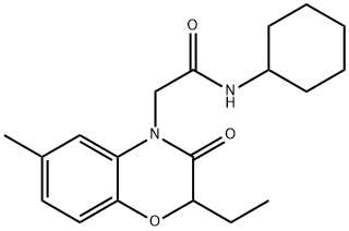 4H-1,4-Benzoxazine-4-acetamide,N-cyclohexyl-2-ethyl-2,3-dihydro-6-methyl-3-oxo-(9CI) 结构式