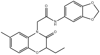 4H-1,4-Benzoxazine-4-acetamide,N-1,3-benzodioxol-5-yl-2-ethyl-2,3-dihydro-6-methyl-3-oxo-(9CI) 结构式