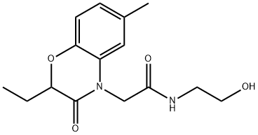 4H-1,4-Benzoxazine-4-acetamide,2-ethyl-2,3-dihydro-N-(2-hydroxyethyl)-6-methyl-3-oxo-(9CI) 结构式
