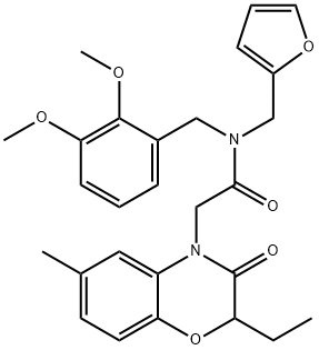 4H-1,4-Benzoxazine-4-acetamide,N-[(2,3-dimethoxyphenyl)methyl]-2-ethyl-N-(2-furanylmethyl)-2,3-dihydro-6-methyl-3-oxo-(9CI) 结构式