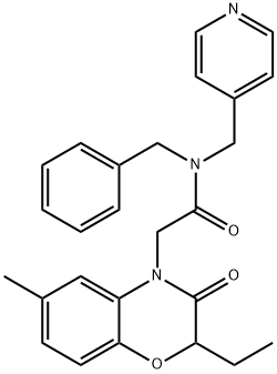 4H-1,4-Benzoxazine-4-acetamide,2-ethyl-2,3-dihydro-6-methyl-3-oxo-N-(phenylmethyl)-N-(4-pyridinylmethyl)-(9CI) 结构式