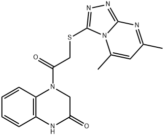 2(1H)-Quinoxalinone,4-[[(5,7-dimethyl-1,2,4-triazolo[4,3-a]pyrimidin-3-yl)thio]acetyl]-3,4-dihydro-(9CI) 结构式