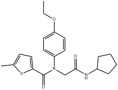 2-Thiophenecarboxamide,N-[2-(cyclopentylamino)-2-oxoethyl]-N-(4-ethoxyphenyl)-5-methyl-(9CI) 结构式